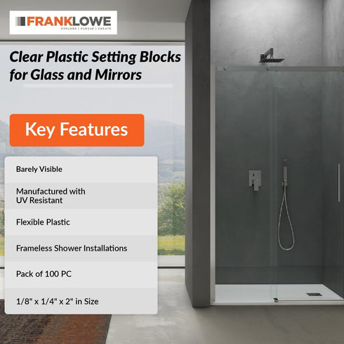 Franklowe Clear Plastic Setting Blocks for Glass and Mirrors, Pack of 100 PC