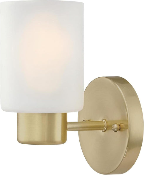 6227800 Westinghouse Sylvestre One-Light Indoor Wall Fixture, Brushed Nickel Finish with Frosted Seeded Glass