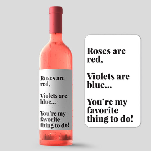 Charming Rose Wine Label for Valentine's Day Gift - Perfect for Your Loved One
