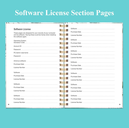 Simplified Password Book with Alphabetical Tabs, Small Pocket Size Password Keeper Journal for Computer Logins (Teal)