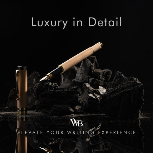 Wordsworth & Black Fountain Pen Set, Luxury Bamboo Wood - Medium Nib, Gift Case; Includes 6 Ink Cartridges & Converter