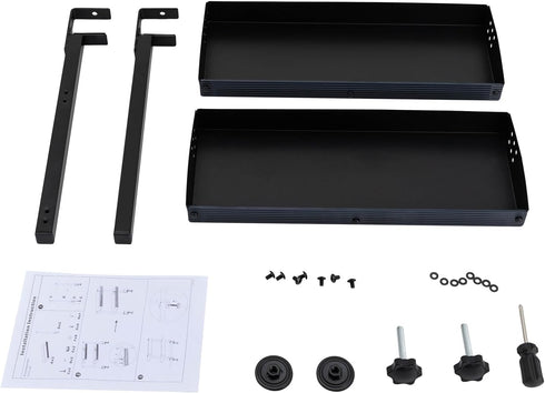 Kathring 2 22 lbs Clamp on Desk Shelf, Tier Desk Extender Side Table with Adjustable Metal Storage Tray Capacity