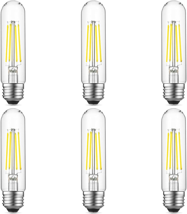 E26 LED Bulb, 6W Equal 60 Watt, Daylight 5000K, E26 Edison Bulb, 750lm Dimmable, 5 Inch Long Tubular, 6 Pack