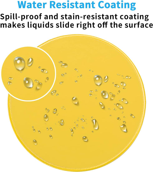 Dapesuom Round Mouse Pad, 8.7 x 8.7 Inch Premium-Textured Washable Non-Slip Rubber Base Cute Small Mouse Mat (Yellow)
