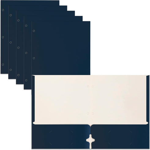 Better Office Products 50-Pack Two Pocket Portfolio Folders, Navy Blue, Letter Size Paper Folders, 50 Pieces, Dark Blue