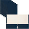 Better Office Products 50-Pack Two Pocket Portfolio Folders, Navy Blue, Letter Size Paper Folders, 50 Pieces, Dark Blue