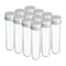 PATIKIL 30ml Plastic Test Tubes with Screw Caps, 12Pcs for Scientific Party Decoration, Silver Tone