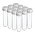 PATIKIL 30ml Plastic Test Tubes with Screw Caps, 12Pcs for Scientific Party Decoration, Silver Tone