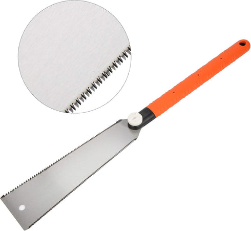 Japanese Hand Saw, 10 Inch Double Edge Pull Saw with Long Handle, Practical Tool for Woodworking