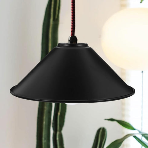 8.46 Inch UPKOCH Industrial Style Metal Lampshade Black Vintage Pendant Light Shade for Hanging Light Fixtures
