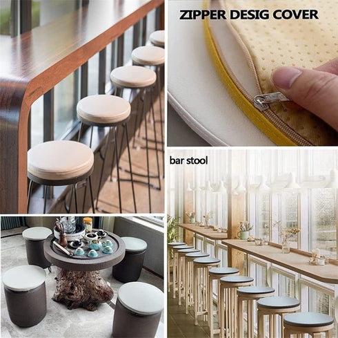 HCZKIUJ 40 40 2.5CM) PU Leather Round Chair Cushion, Waterproof PU Leather Seat Cushion, Soft Memory Foam Round