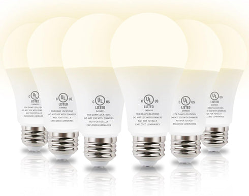 JackonLux Dusk to Dawn Light Bulbs, Outdoor LED with Sensor, Soft White, 6 Pack