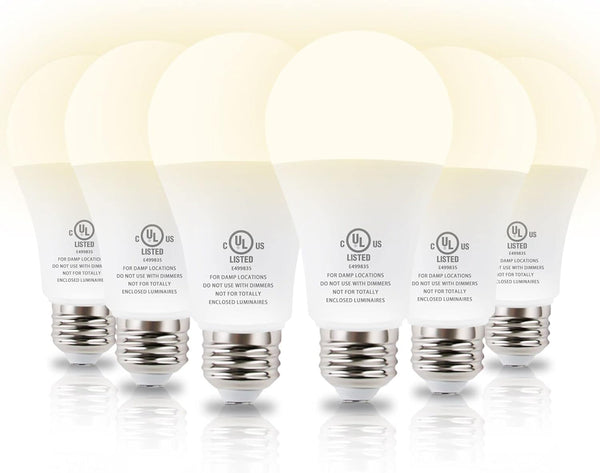 JackonLux Dusk to Dawn Light Bulbs, Outdoor LED with Sensor, Soft White, 6 Pack
