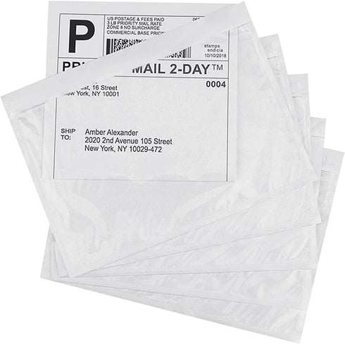 LabelMore Clear Self-adhesive Packing List Pouches, 7.5 inch X 5.5 inch, Shipping Label Envelopes, 100pcs