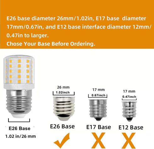 LED KEI D34L Refrigerator Light Bulb AC 100-265v 3.5w 40 Watt Halogen Equivalent E26 Fridge Appliance A15 Daylight White 6000K 2 Pack by OPXELUYO