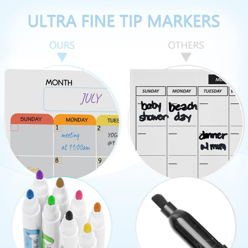Hivillexun Magnetic Dry Erase Calendar Whiteboard Set (5-Pack) - Family Organization Tools with Markers & Eraser