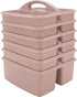 Teacher Created Resources Light Mauve Portable Plastic Storage Caddy, 6-Pack for Classrooms, Kids Room, Office
