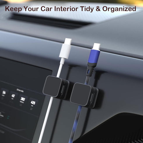 10 Pack Cord Organizer, Magnetic Cable Management, Cord Holder for Desk, Adhesive Cable Clips Wire Keeper