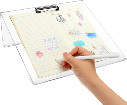 Estune Acrylic Ergonomic Writing Slant Board Transparent Plastic Preschool Slope Board Classroom Tool for Drawing