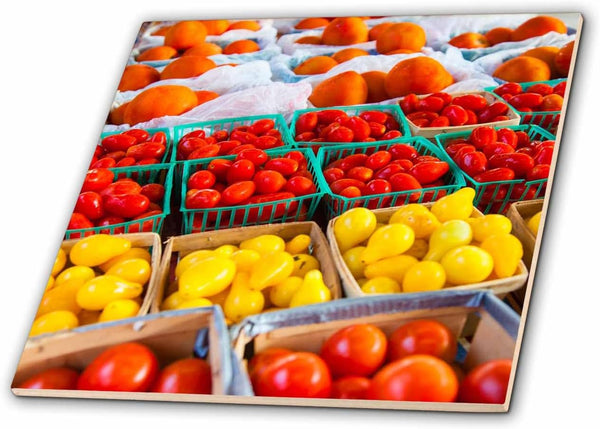 3dRose Fresh Produce on Display at Farmers Market 12 Inch Ceramic Tile
