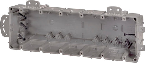 Southwire MSBMMT6G 6-Gang Multi-Mount Electrical Box, Heavy Duty with Adjustable Depth, Gray, 42lb Screws Included
