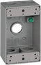 SIGMA ENGINEERED SOLUTIONS 14253-5 Metal Electrical Outlet Box, Weatherproof, Gray, 1 Gang Box with 5 Holes