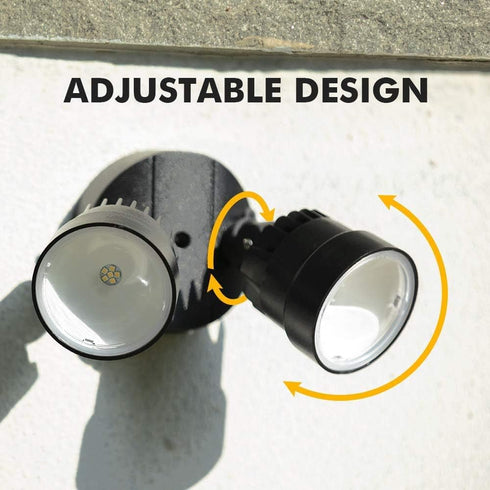 P6221B 2000 18 LUTEC Lumen Watt LED Dual-Head Floodlight Outdoor, Switch Controlled Waterproof Exterior Security Wall