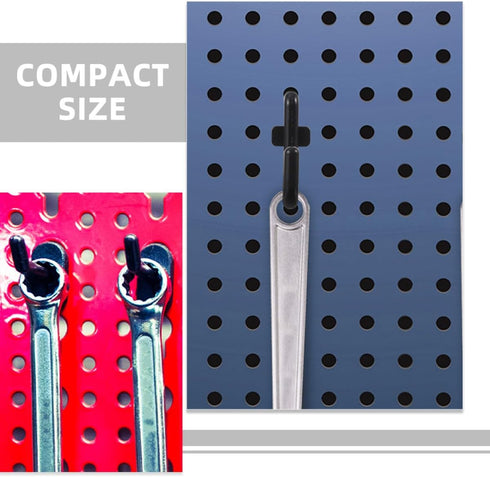 80pcs J-Shaped Pegboard Hooks for Garage Tool Storage Heavy Duty Black Plastic Peg Hooks for Peg Board Wall Hanging