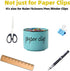 Farmhouse Paper Clip Holders, Ceramic Binder Clip Dispenser Organizer for Desk, Cute Office Push Pins Holder (Turquoise)