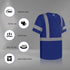Class 3 Hi Vis Shirts for Men, Short Sleeve Reflective Safety Shirts for Women, Durable UCR-Blue XXL
