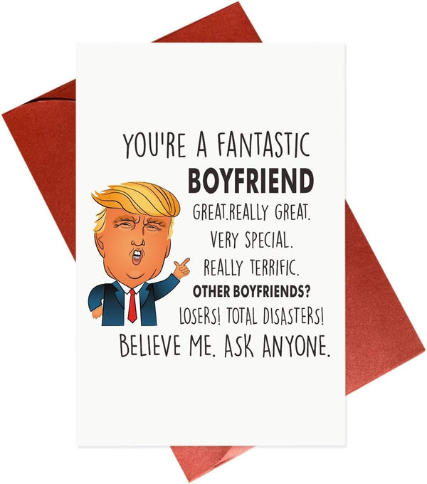 Gonzey Funny Trump Boyfriend Card, Birthday Anniversary or Valentine's Day Gift Card