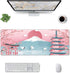 Japanese Ocean Waves Gaming Mouse Pad XL - Non Slip Rubber Base, Stitched Edges, Extended Large Desk Pad (31.5 x 11.8