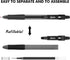 feela 52 Pack Retractable Black Ink Gel Pens, Premium Medium Point Rollerball Pens for School, Smooth Writing