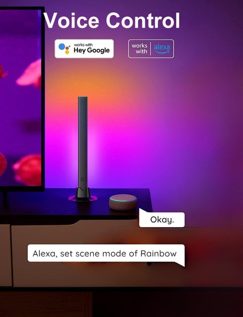 RGB Light Bar, Smart LED Light Bar Work with Alexa, Music Sync, APP & Remote Control, USB Powered TV Backlight, Color