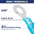 haisstronica 150PCS Heat Shrink Ring Terminals 3/8" Marine Grade Wire Connectors, Blue AWG 16-14 Gauge