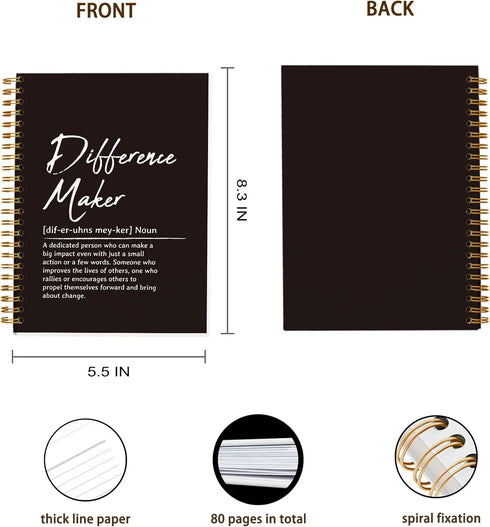 Difference Maker Appreciation Gift, Meeting Notebook for Work, Thank You Gifts for Leader Mentor Manager Boss, 5.5 x