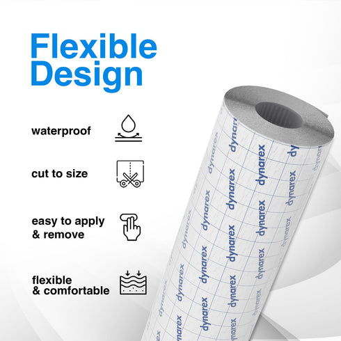 6" 11 1 Dynarex Duerma+ View Guard Transparent Film Dressing Roll - Tattoo Aftercare Bandage, Flexible Wrap for Skin