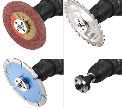 5 in 1 Electric Drill Conversion Angle Grinder Adapter Connecting Rod Kit with Wrench Variable Shaft Coupler Converter Tool, 6mm Arbor Mandrel Adapter,Adapter Set for Most Small Angle Grinder by Hyamass