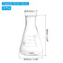 PATIKIL Erlenmeyer Flask, 6 Pcs, 50ml Narrow Mouth Graduated Borosilicate Glass for Lab Chemistry