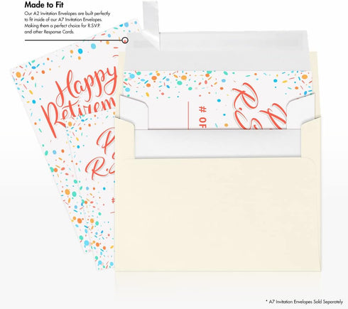 LUXPaper A2 Invitation Envelopes, Peel & Press, 4 3/8" x 5 3/4", White, 24lb. Text, 50 Qty