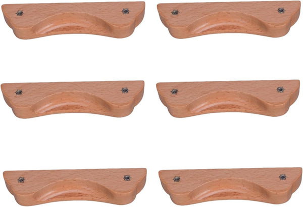SANCHAKOU Wood Cabinet Knob 6Pcs Butterfly Style Beech Wood Buckle Handle Cabinet Shoe