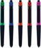 S-106 Click Action One-Touch Ballpoint Pen with Front Stylus, Assorted Colors (12 Pack)
