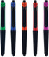 S-106 Click Action One-Touch Ballpoint Pen with Front Stylus, Assorted Colors (12 Pack)