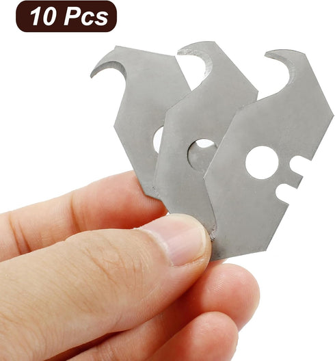 Hook Blade Utility Knife with SK5 Carbon Steel Replacement Blades, 10pcs in Plastic Case