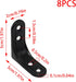 OYWOBET 8pcs 2 Inch 90 Black Heavy Duty L Brackets, Wall Mount L Corner Brackets Degree Shelf Support, Small Right