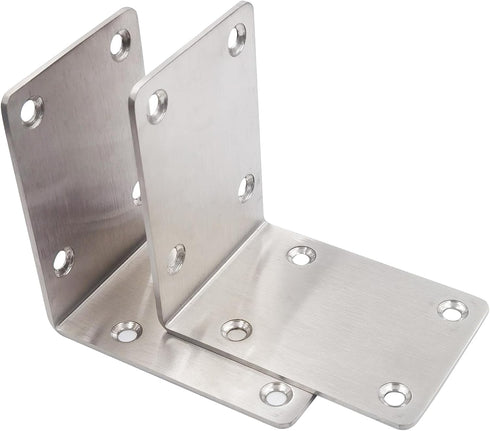 Hyever 2.7"x2.7"x2" 90 (Pack 6) Stainless Steel L Brackets, Heavy Duty Corner Braces, Degree Angle Braces for Wood
