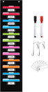 REGELETO 12 Pockets File Storage Pocket Chart, Hanging Wall File Organizer for Classroom and Office, Black