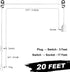 SIXZOONM 20Ft E26 Bulb Bulb) Extension Hanging Lantern Pendant Light Cord - White, Light Socket with Cord, On/Off