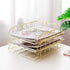 Jolitac Rose Gold 4-Tier Stackable Paper Tray - Decorative Desk Organizer for File Documents in Home & Office (Gold)