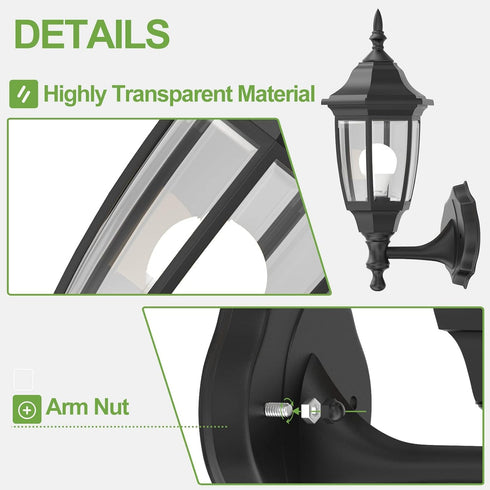 -Black(Bulb Included),1 Pack EMART Outdoor Porch LightExterior Waterproof Wall Light Fixtures, Special Handling